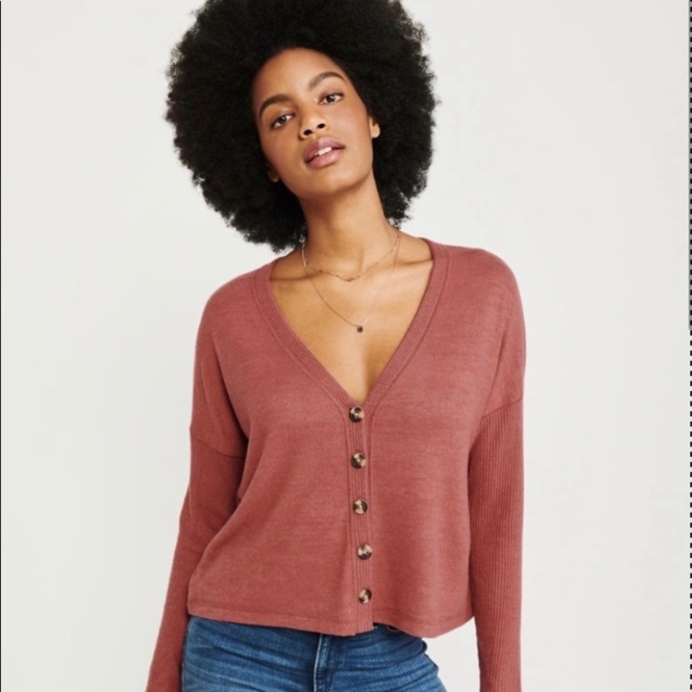 Abercrombie cozy button up top